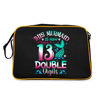 This mermaid is now 13, double digits, - Retro Bag - black/gold - Back