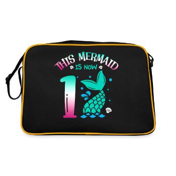 Diese Meerjungfrau Ist Jetzt 1, Märchenhaftes 1. - Retro Tasche - Schwarz/Gold - Hinten
