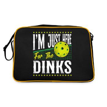 Pickleball Pun Je suis juste ici pour - Sac Retro - noir/or - Dos