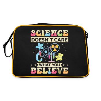 Knowledge chat nerd, chemistry physics student, funny - Retro Bag - black/gold - Back
