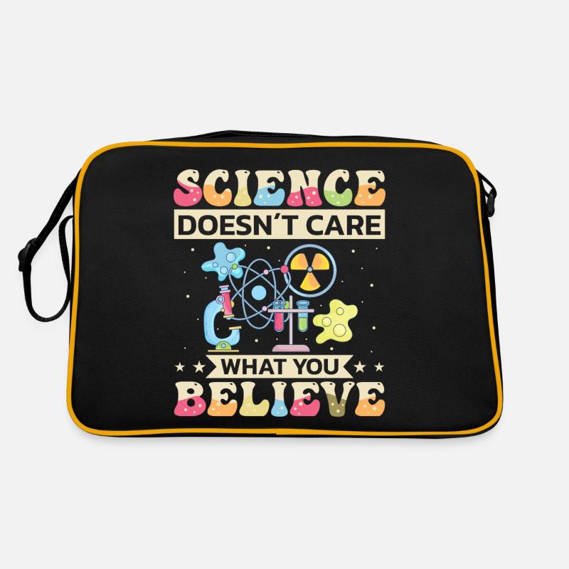 Wissenschat Nerd, Chemie Physik Studend, lustiges - Retro Tasche - Schwarz/Gold