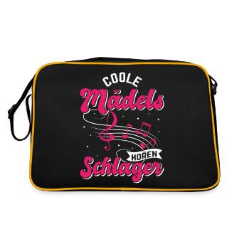 Schlager Girl Volksmusik Party, Dorffest Ouftit - Retro Tasche - Schwarz/Gold - Hinten