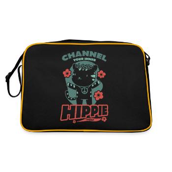 mein innerer Hippie - Retro Tasche - Schwarz/Gold - Hinten