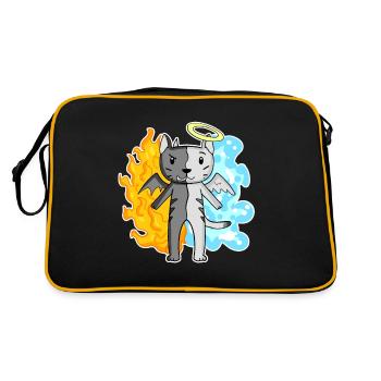 Chat Cat Race Egyptian Mau Ange et Diable - Sac Retro - noir/or - Dos