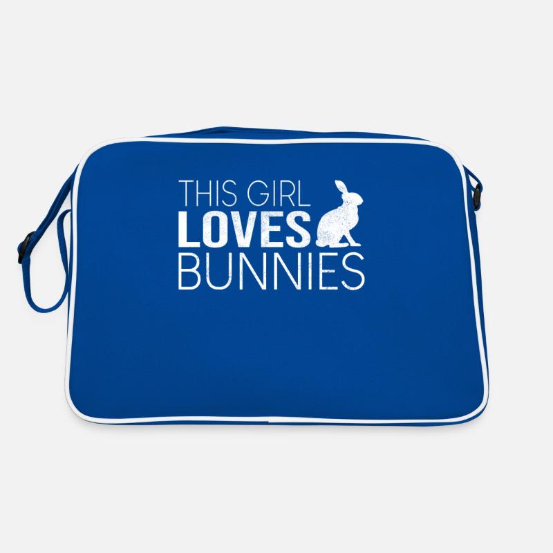 Mädchen Hase Spruch Retro Tasche