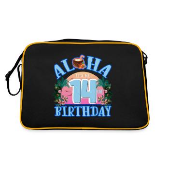 Aloha It's My 14th Birthday Coconut Drink And - Retro Bag - black/gold - Back