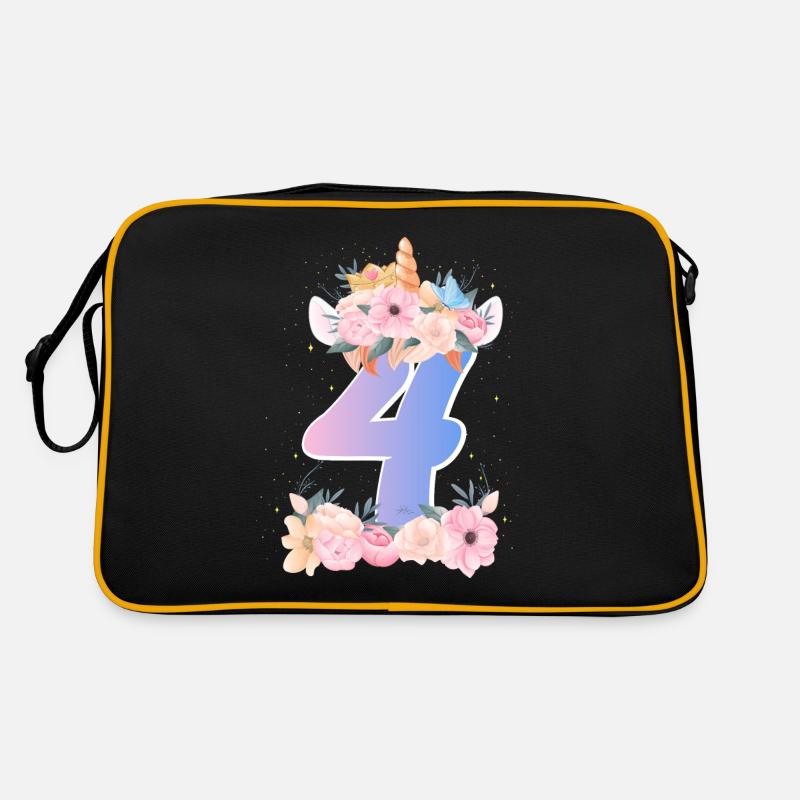 4 Einhorn Krone Niedlicher Blumenstrauß 4. Retro Tasche