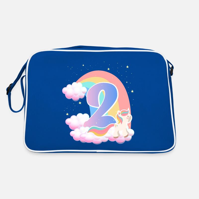 2 Einhorn Regenbogen Wolken Kleines Pony 2. Retro Tasche
