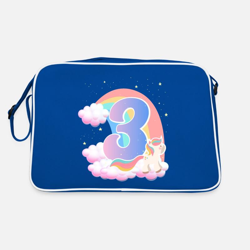 3 Einhorn Regenbogen Wolken Kleines Pony 3. Retro Tasche