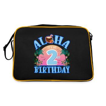 Aloha It's My 2nd Birthday Coconut Drink And - Retro Bag - black/gold - Back