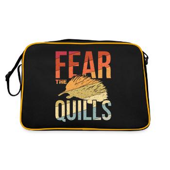 Prickly rodent Fear the Quills porcupine - Retro Bag - black/gold - Back