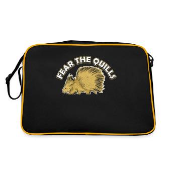 Prickly rodent Fear the Quills porcupine - Retro Bag - black/gold - Back