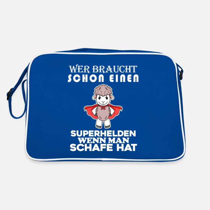 Schaf Superheld Hirte Retro Tasche