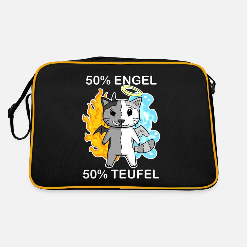 Katze Engel und Teufel Retro Tasche