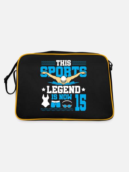 Cette légende du sport a maintenant 15 ans et nage - Sac Retro - noir/or - Dos