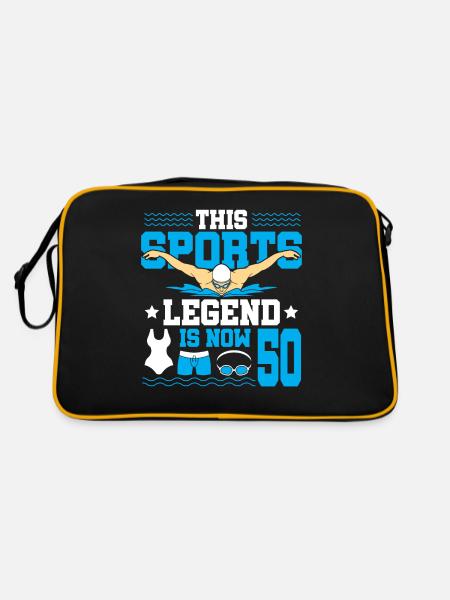Cette légende du sport a maintenant 50 ans et nage - Sac Retro - noir/or - Dos