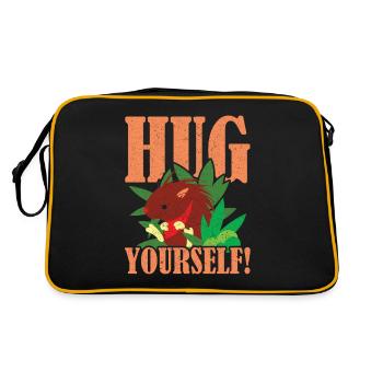 Stachlige Nagetier Hug Yourself Stachelschwein - Retro Tasche - Schwarz/Gold - Hinten