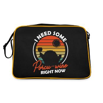 Nagetier I need some Porcu-Wine Stachelschwein - Retro Tasche - Schwarz/Gold - Hinten