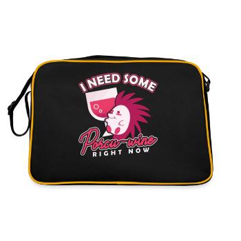 Nagetier I need some Porcu-Wine Stachelschwein - Retro Tasche - Schwarz/Gold - Hinten