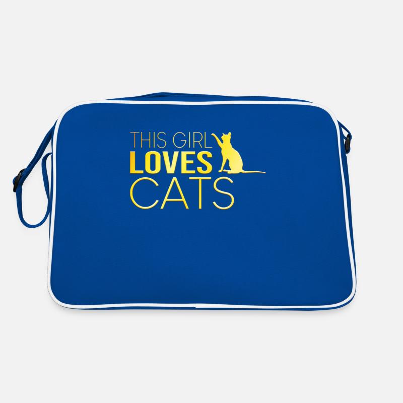 Mädchen Katze Spruch Retro Tasche