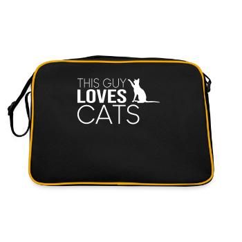 Typ Katze Spruch - Retro Tasche - Schwarz/Gold - Hinten