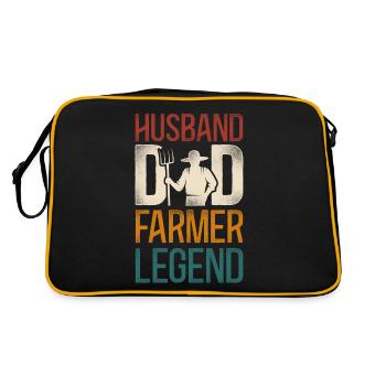 Farming Farmer Dad Father Tractor - Retro Bag - black/gold - Back