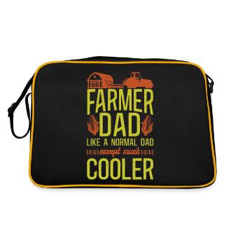 Farming Farmer Dad Father Tractor - Retro Bag - black/gold - Back