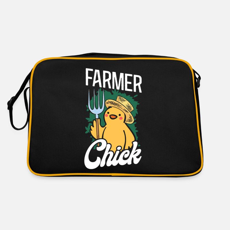 Farming Farmer Girl Chicken Farmer Retro Tasche