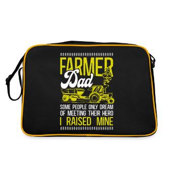 Farming Farmer Dad Father Tractor - Retro Bag - black/gold - Back