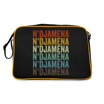 N'Djamena Tschad Retro Vintage - Retro Tasche - Schwarz/Gold - Hinten