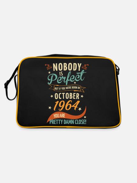 Nobody Is Perfect Born In October 1964 - Retro Tasche - Schwarz/Gold
