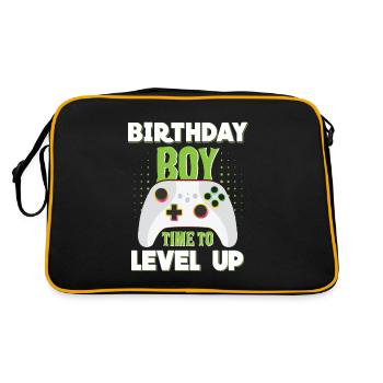 Geburtstagskind Zeit, um Videospiel Geburtstag zu verbessern - Retro Tasche - Schwarz/Gold - Hinten