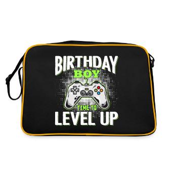Geburtstagskind Zeit, um Videospiel Geburtstag zu verbessern - Retro Tasche - Schwarz/Gold - Hinten