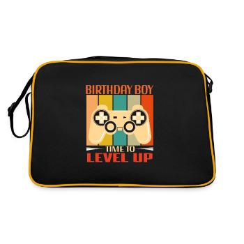 Geburtstagskind Zeit, um Videospiel Geburtstag zu verbessern - Retro Tasche - Schwarz/Gold - Hinten