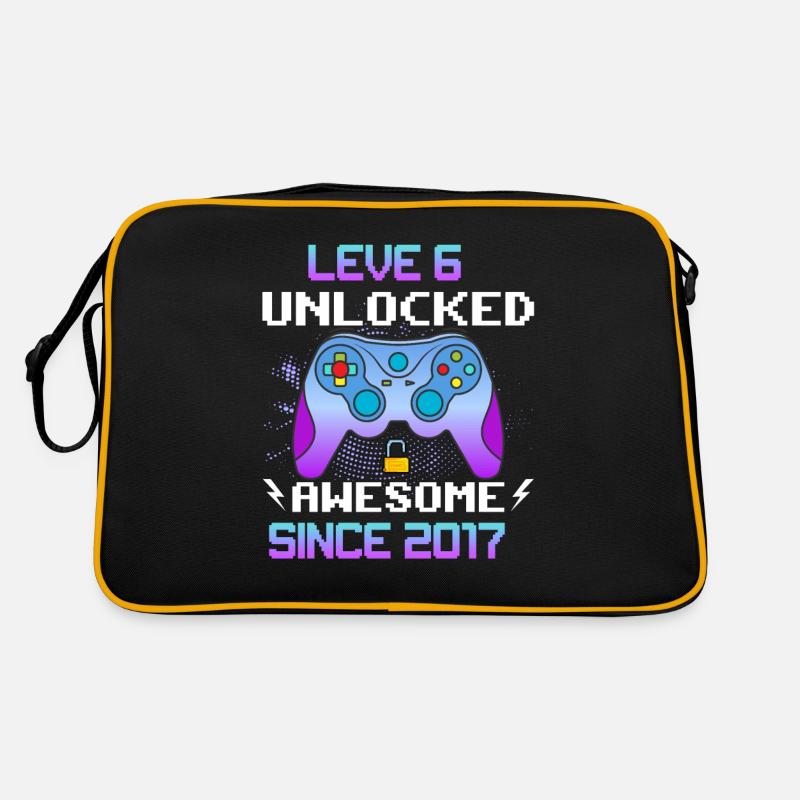 Level 6 Unlocked Awesome Since 2017 Funny Gamer Retro Bag