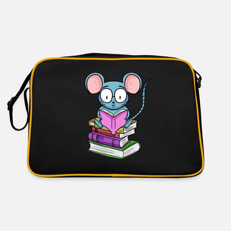Lesen Buch Bücher Leser Geschenk - Retro Tasche - Schwarz/Gold