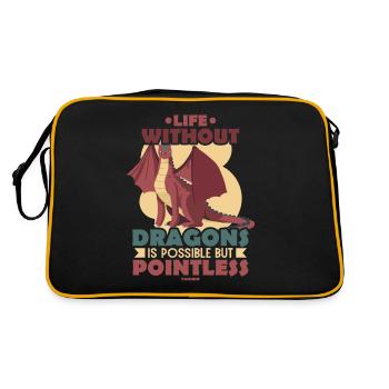 Life Without Dragons Is Possible But Pointless - Retro Bag - black/gold - Back