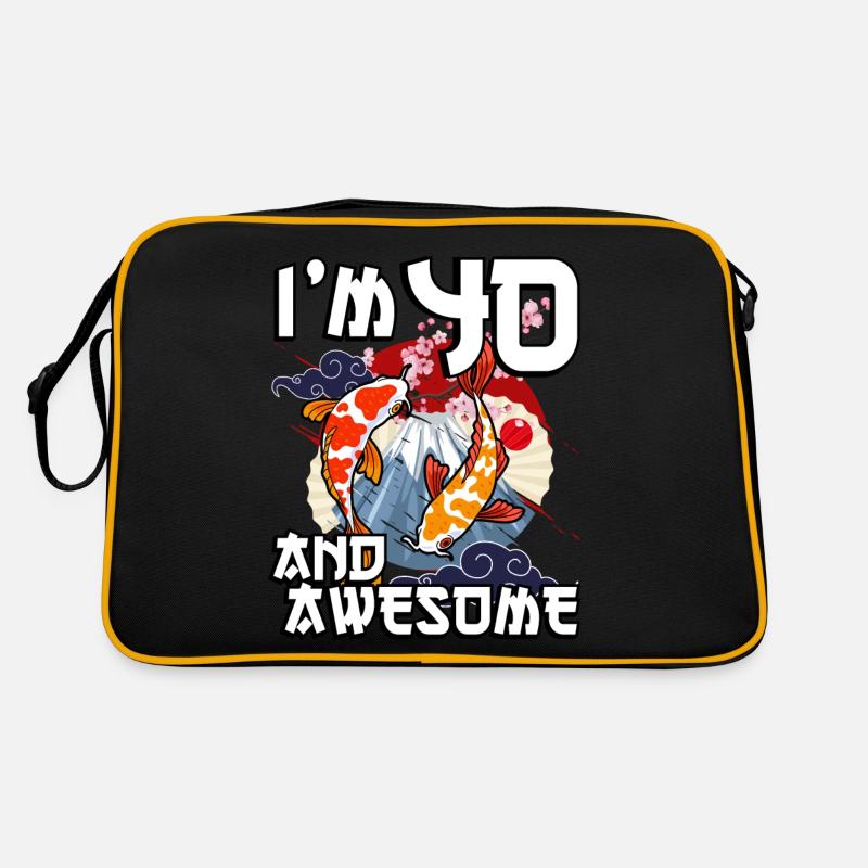 Ich Bin 40 Und Awesome Japanischer Karpfen Koi Retro Tasche