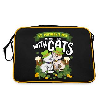 La Saint-Patrick est meilleure avec les chats St. Paddy - Sac Retro - noir/or - Dos