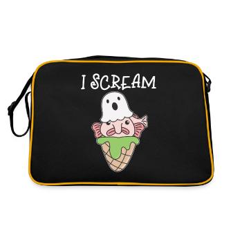 Blobfish Halloween Ghost I Scream Ice WordPlay - Sac Retro - noir/or - Dos