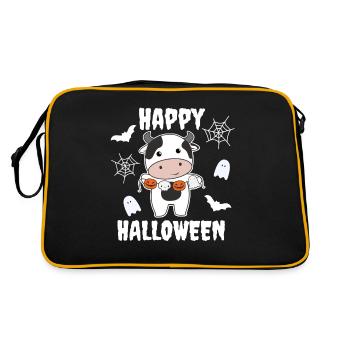 Costume de vache Joyeux Halloween Citrouille Chauve-souris - Sac Retro - noir/or - Dos