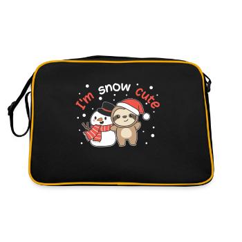 Sloth I'm snow cute snowman snow pun - Retro Bag - black/gold - Back
