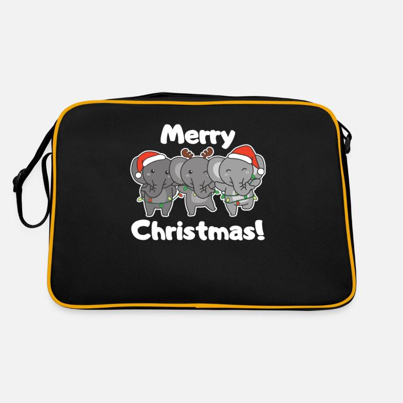 Elephant Christmas Animals Elephant Merry Christmas Retro Bag