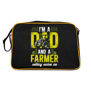 Farming Farmer Dad Father Tractor - Retro Bag - black/gold - Back