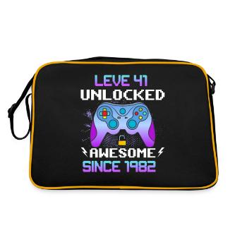 Level 41 Unlocked Awesome Since 1982 Funny Gamer - Retro Bag - black/gold - Back