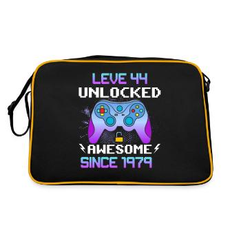 Niveau 44 Débloqué Génial depuis 1979 Funny Gamer - Sac Retro - noir/or - Dos