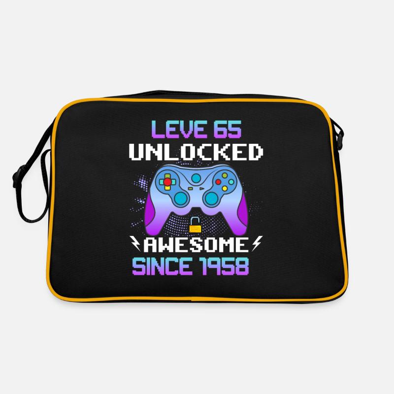 Level 65 Freigeschaltet Awesome seit 1958 Funny Gamer Retro Tasche