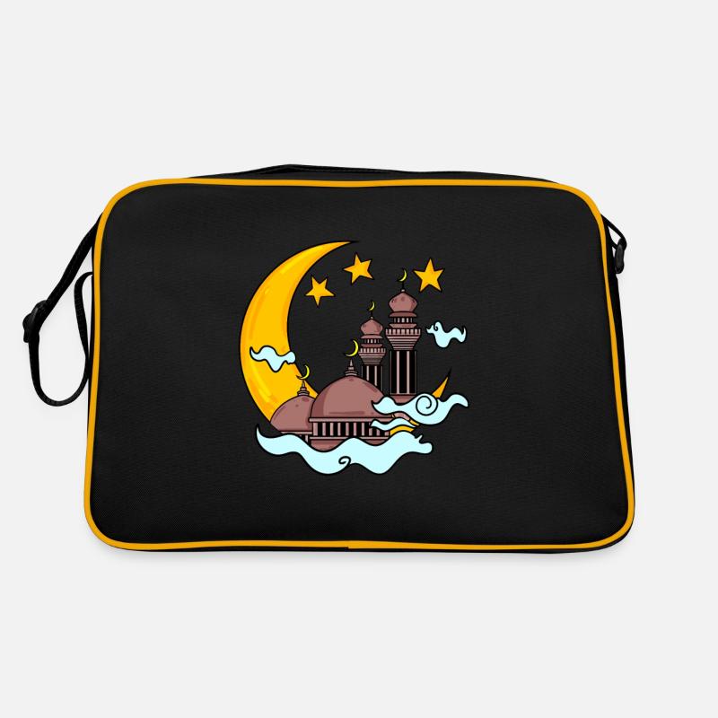Moschee mit Halbmond Retro Tasche