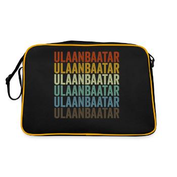 Ulaanbaatar Mongolei Retro Vintage - Retro Tasche - Schwarz/Gold - Hinten