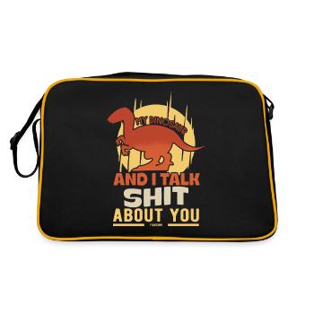 My Dinosaur And I Talk Shit About You - Retro Bag - black/gold - Back